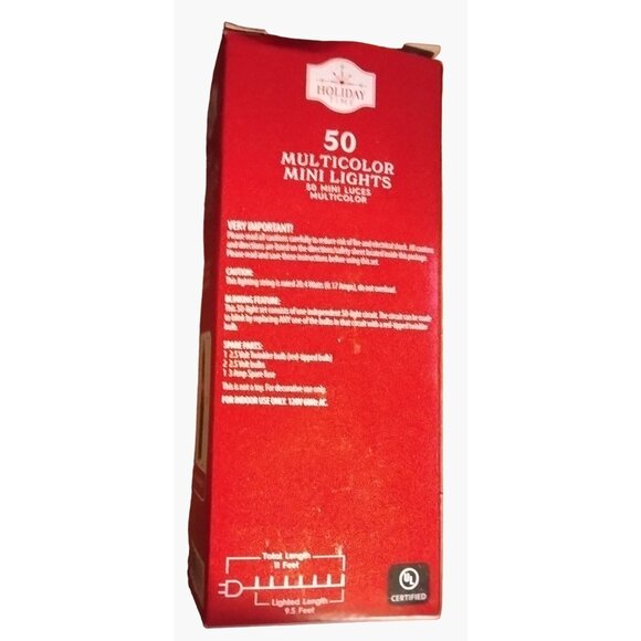 Holiday Time Multicolor Lights indoor Outdoor 50 ct Wedding Patio Christmas 11ft - Picture 6 of 7